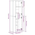 Miniatyrbillede 9 af 11: vidaXL højskab 60x35x180 cm konstrueret træ sort