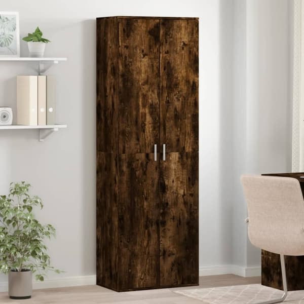 vidaXL højskab 60x35x180 cm konstrueret træ røget egetræsfarve