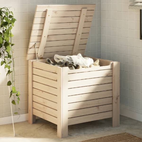 vidaXL Putekasse med lokk RANA 60x49x54 cm heltre furu