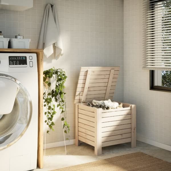vidaXL Putekasse med lokk RANA 60x49x54 cm heltre furu