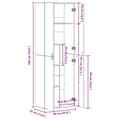 Miniatyrbillede 9 af 11: vidaXL højskab 60x35x180 cm konstrueret træ hvid