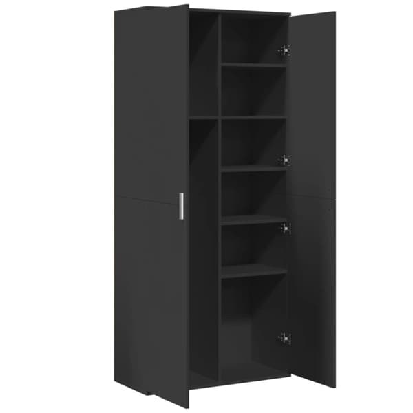 vidaXL Kaappi musta 80x35x180 cm tekninen puu