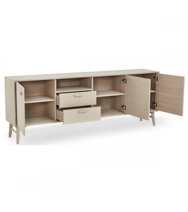 Rootz senkki - Säilytyskaappi - Oak Credenza - Runsaasti säilytystilaa - Ensiluokkaista käsityötä - Tasainen toiminnallisuus - 34 cm x 212 cm x 60 cm