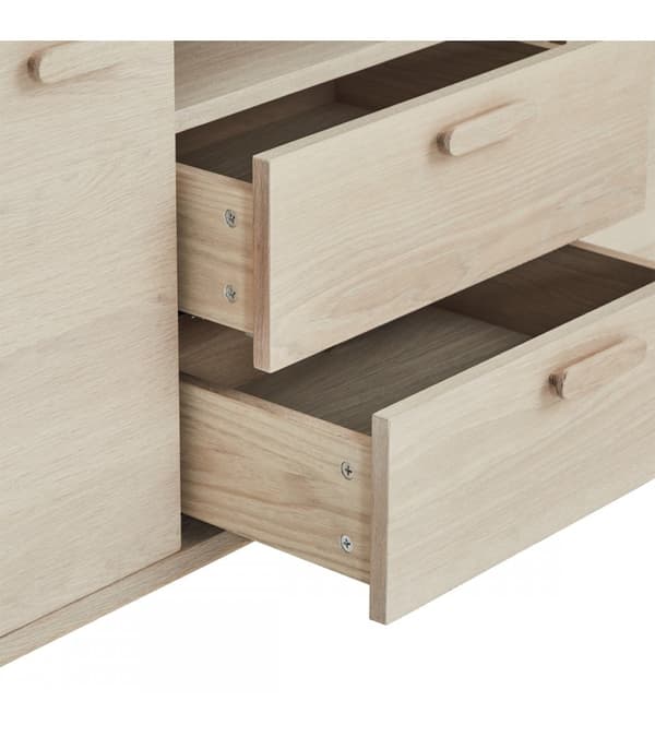 Rootz senkki - Säilytyskaappi - Oak Credenza - Runsaasti säilytystilaa - Ensiluokkaista käsityötä - Tasainen toiminnallisuus - 34 cm x 212 cm x 60 cm