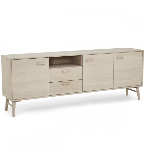 Rootz senkki - Säilytyskaappi - Oak Credenza - Runsaasti säilytystilaa - Ensiluokkaista käsityötä - Tasainen toiminnallisuus - 34 cm x 212 cm x 60 cm