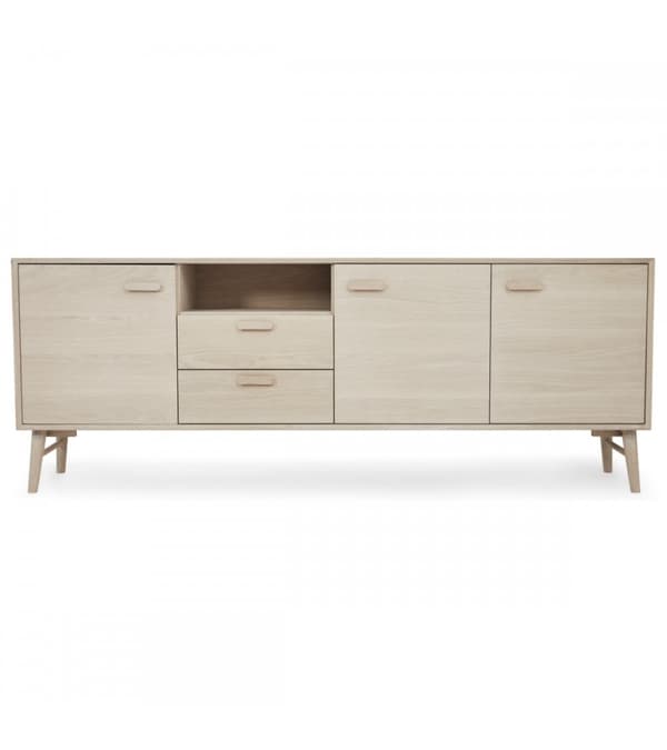 Rootz senkki - Säilytyskaappi - Oak Credenza - Runsaasti säilytystilaa - Ensiluokkaista käsityötä - Tasainen toiminnallisuus - 34 cm x 212 cm x 60 cm