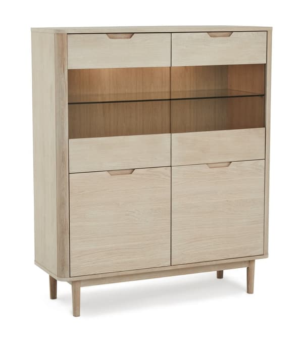 Rootz Highboard - Förvaringsskåp - Sideboard - Elegant design - Hållbar konstruktion - Gott om förvaring - 45cm x 123cm x 112cm