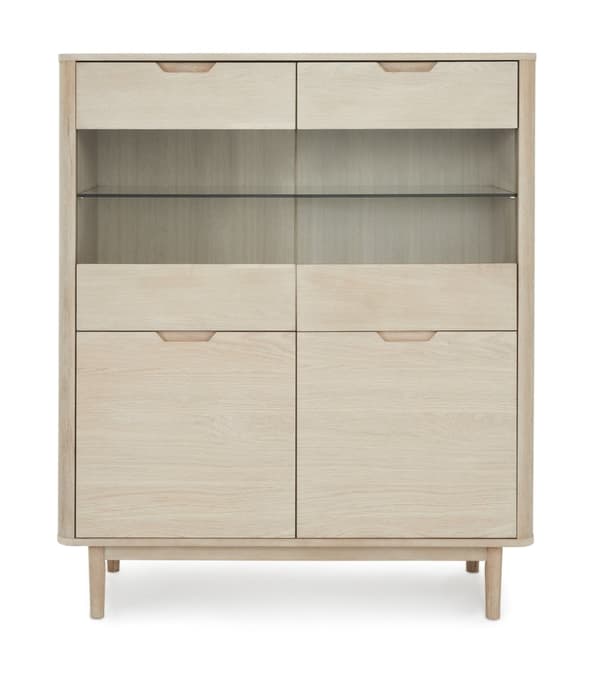 Rootz Highboard - Förvaringsskåp - Sideboard - Elegant design - Hållbar konstruktion - Gott om förvaring - 45cm x 123cm x 112cm