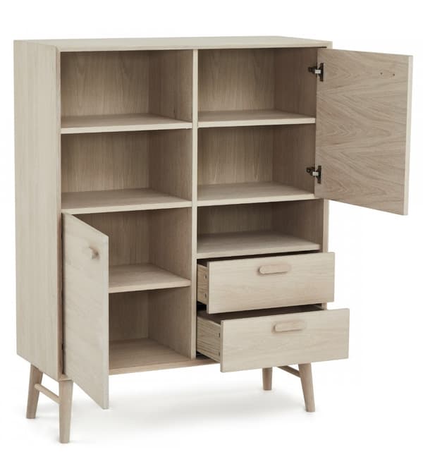 Rootz Highboard - Säilytyskaappi - Senkki - Massiivitammea ja viilua - Hiljainen Soft-Close - Runsaasti säilytystilaa - Ajaton muotoilu - 40 cm x 100