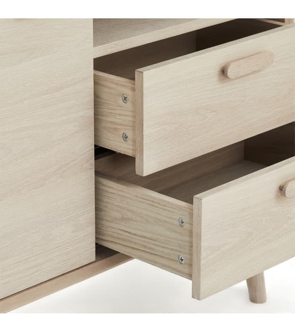 Rootz Highboard - Säilytyskaappi - Senkki - Massiivitammea ja viilua - Hiljainen Soft-Close - Runsaasti säilytystilaa - Ajaton muotoilu - 40 cm x 100