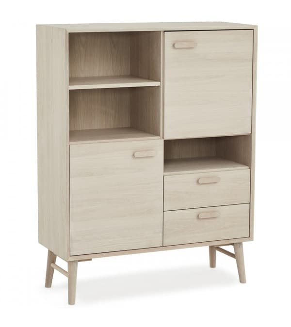 Rootz Highboard - Säilytyskaappi - Senkki - Massiivitammea ja viilua - Hiljainen Soft-Close - Runsaasti säilytystilaa - Ajaton muotoilu - 40 cm x 100