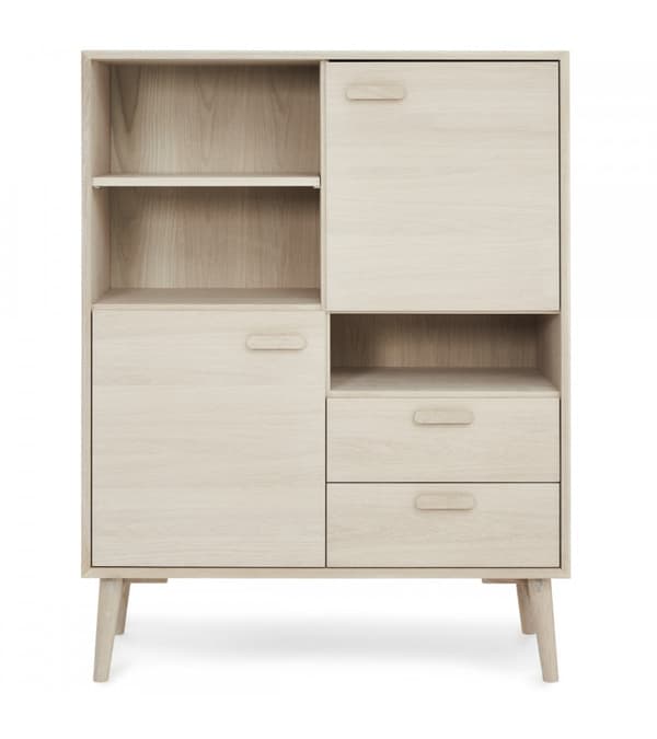 Rootz Highboard - Säilytyskaappi - Senkki - Massiivitammea ja viilua - Hiljainen Soft-Close - Runsaasti säilytystilaa - Ajaton muotoilu - 40 cm x 100