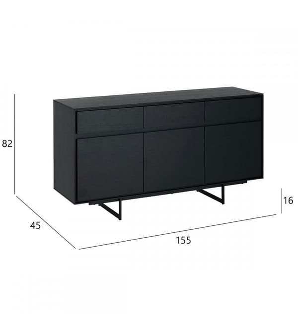 Rootz skänk - Förvaringsskåp - Buffébord - Förbättrade förvaringslösningar - Mjukt stängningssystem - Hållbar konstruktion - 155cm x 45cm x 85cm
