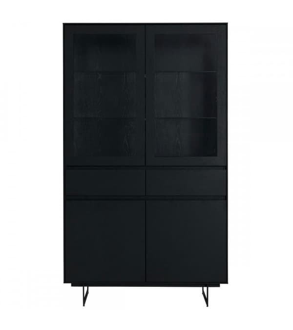 Rootz Vitrinskåp - Förvaringsskåp - Vitrinenhet - Gott om förvaring, Soft Close-system, integrerad LED-belysning - 110 cm x 45 cm x 190 cm - Svart ekf