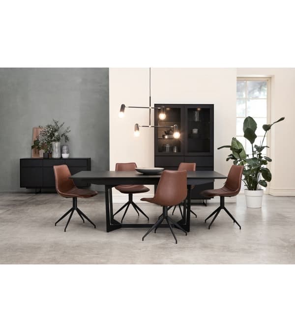 Rootz Vitrinskåp - Förvaringsskåp - Vitrinenhet - Gott om förvaring, Soft Close-system, integrerad LED-belysning - 110 cm x 45 cm x 190 cm - Svart ekf