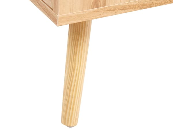 Skænk Rattan 4 Skuffer Lyst Træ Fremstillet Træ med Rattan Front Skuffer Boho Stil