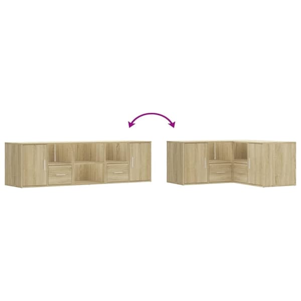 vidaXL hjørneskab 160x40x45 cm konstrueret træ sonoma-eg
