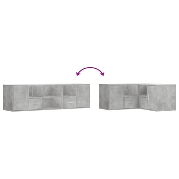 vidaXL Hjørneskap betonggrå 160x40x45 cm sponplate