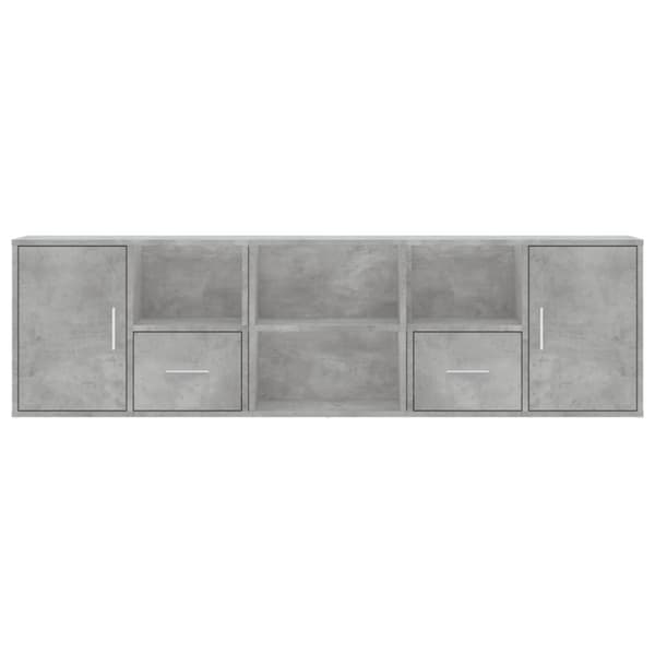 vidaXL hjørnereol 160x40x45 cm spånplade betongrå