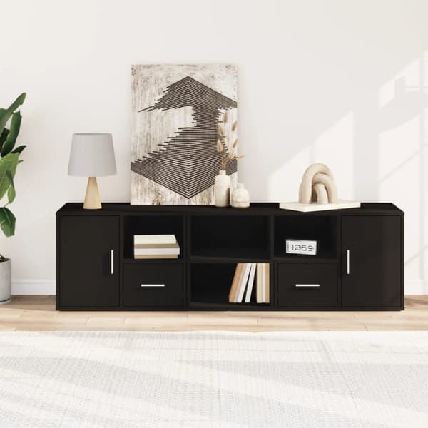 vidaXL hjørneskab 160x40x45 cm konstrueret træ sort