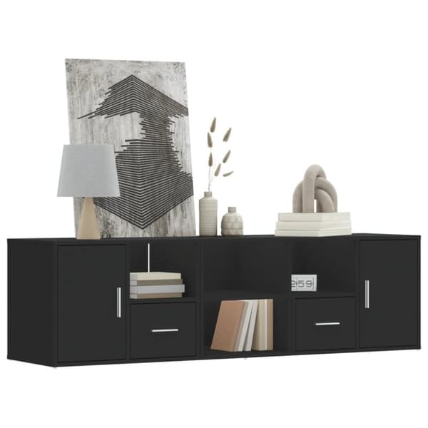 vidaXL hjørneskab 160x40x45 cm konstrueret træ sort
