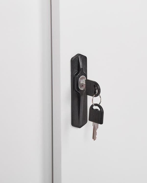 Opbevaringsskab Hvidt metalstålskab med åbne hylder 2 døre Hjemmekontor Moderne stil