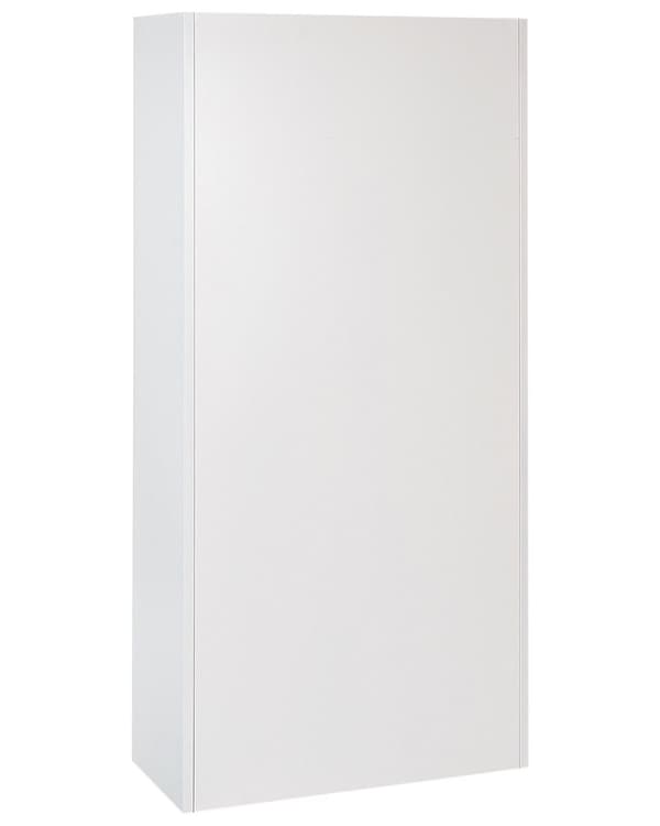 Vitriinikaappi valkoinen teräs 90 x 40 x 185 cm lasiovilla hyllyillä lukittava työtilan industriaalinen tyyli
