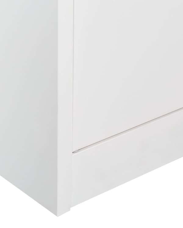 Vitriinikaappi valkoinen teräs 90 x 40 x 185 cm lasiovilla hyllyillä lukittava työtilan industriaalinen tyyli
