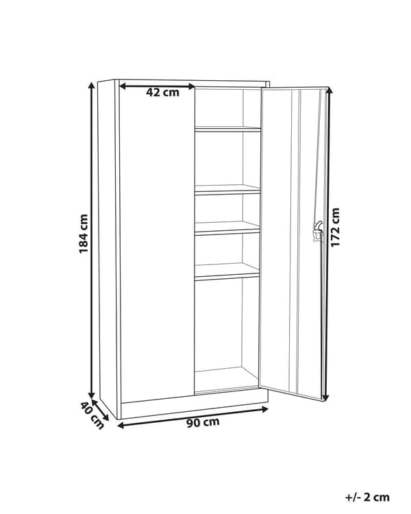 Kontorsskåp Vit Metall 90 x 40 x 184 cm med Skjutdörrar Hyllplan Låsbara Industriell Stil