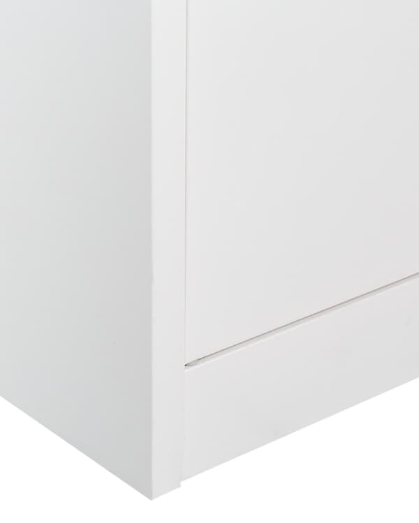 Kontorsskåp Vit Metall 90 x 40 x 184 cm med Skjutdörrar Hyllplan Låsbara Industriell Stil