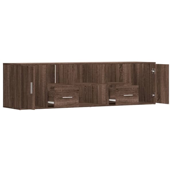 vidaXL Hjørneskap brun eik 160x40x45 cm sponplate