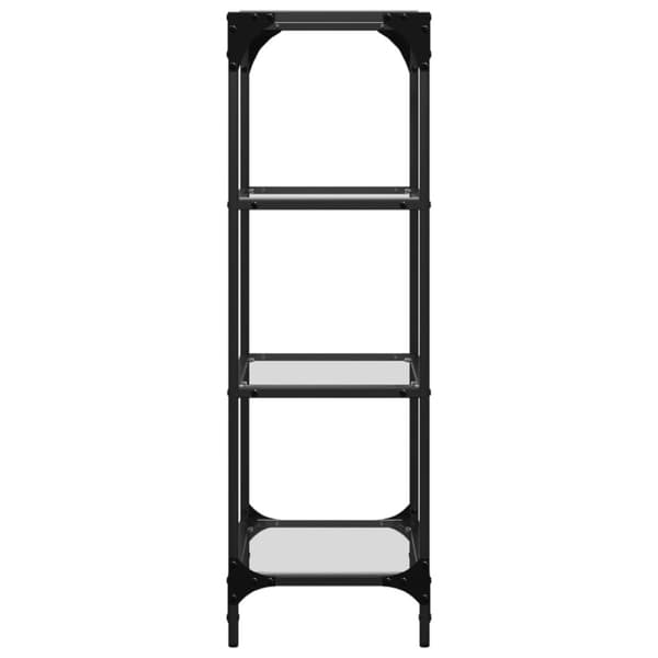vidaXL Förvaringsställ med transparent glasskiva 40x30x95 cm stål