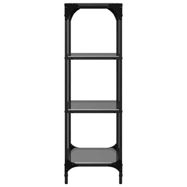 vidaXL Hyller med svart glassplate 40x30x95 cm stål