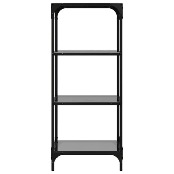 vidaXL Säilytysteline musta lasinen pöytälevy 40x30x95 cm teräs