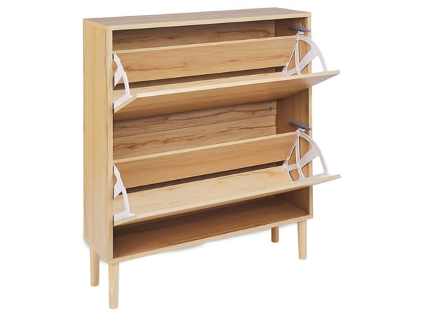 Skooppbevaringsskap Lyst Tre Sponplate Ben av gummitre 2 rom Moderne Design Hall