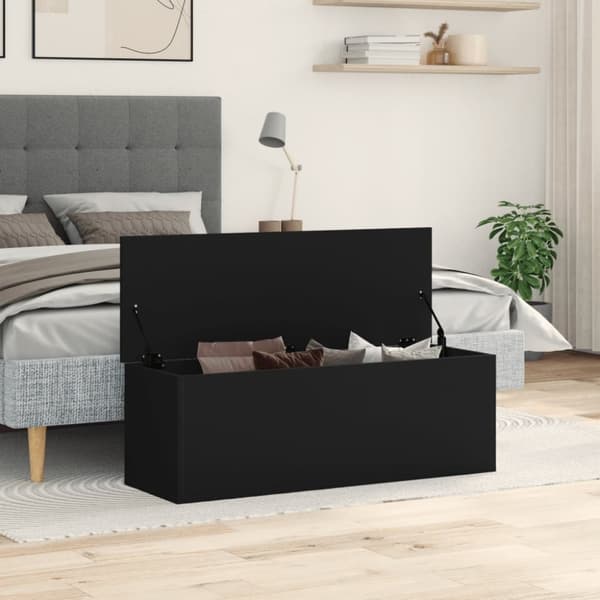 vidaXL Oppbevaringsboks svart 102x35x35 cm konstruert tre