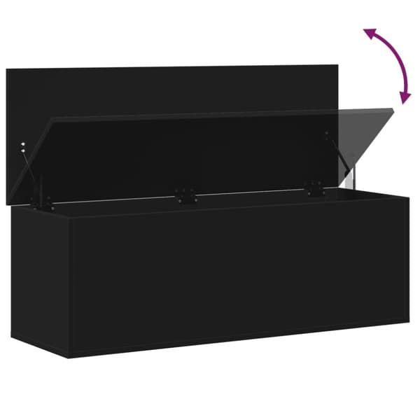 vidaXL Oppbevaringsboks svart 102x35x35 cm konstruert tre