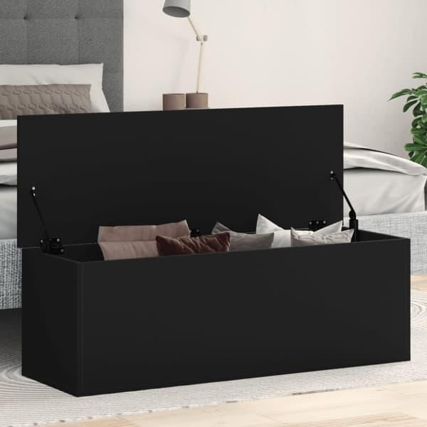 vidaXL Oppbevaringsboks svart 102x35x35 cm konstruert tre