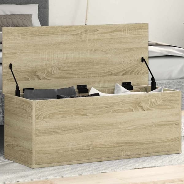 vidaXL Oppbevaringsboks sonoma eik 90x35x35 cm konstruert tre