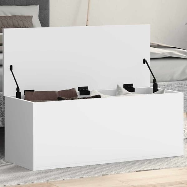 vidaXL Oppbevaringsboks hvit 90x35x35 cm konstruert tre