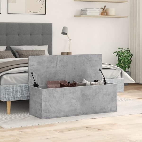 vidaXL opbevaringsboks 102x35x35 cm konstrueret træ betongrå