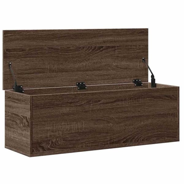 vidaXL opbevaringsboks 102x35x35 cm konstrueret træ brun egetræsfarve
