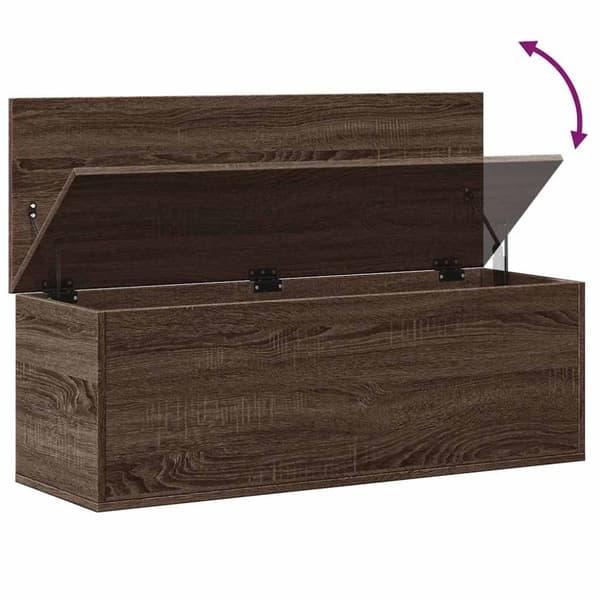 vidaXL opbevaringsboks 102x35x35 cm konstrueret træ brun egetræsfarve