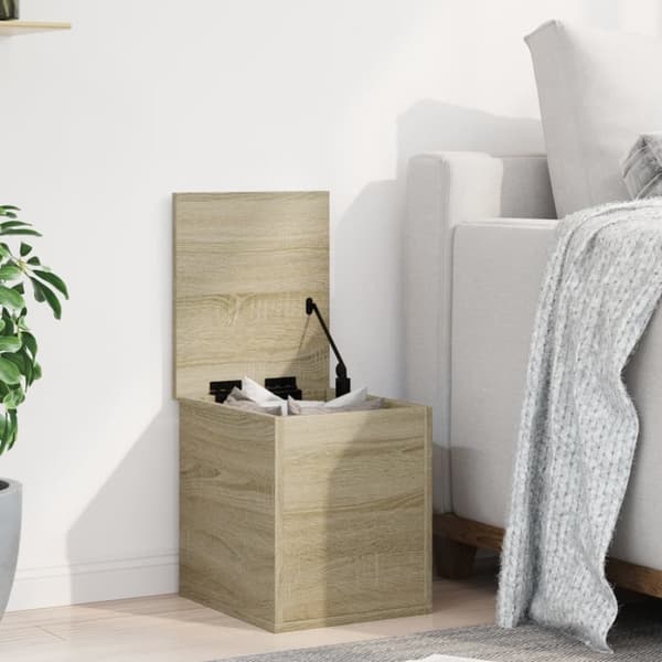 vidaXL opbevaringsboks 30x35x35 cm konstrueret træ sonoma-eg