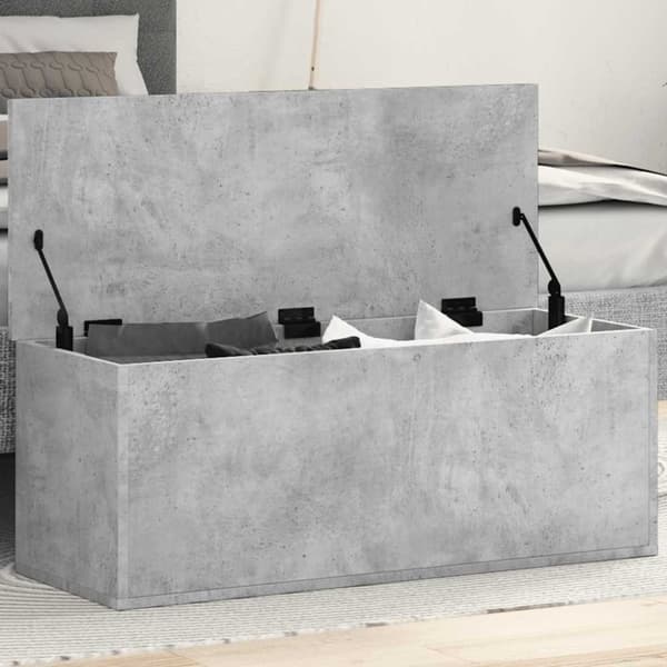 vidaXL Oppbevaringsboks betonggrå 90x35x35 cm konstruert tre