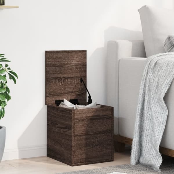 vidaXL opbevaringsboks 30x35x35 cm konstrueret træ brun egetræsfarve