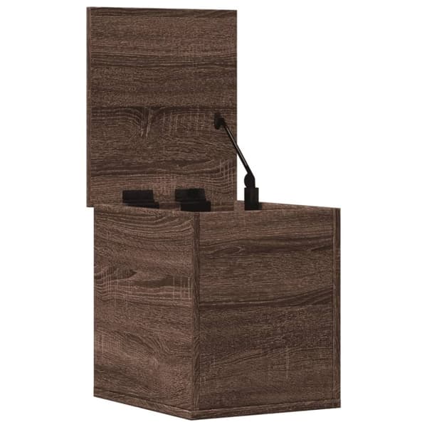 vidaXL opbevaringsboks 30x35x35 cm konstrueret træ brun egetræsfarve