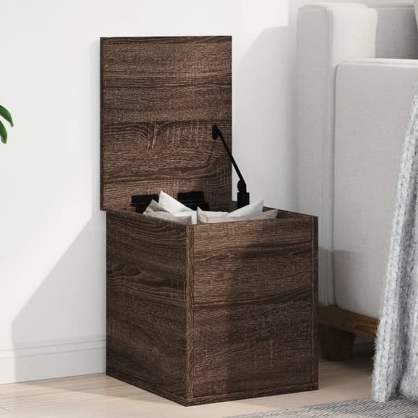 vidaXL opbevaringsboks 30x35x35 cm konstrueret træ brun egetræsfarve