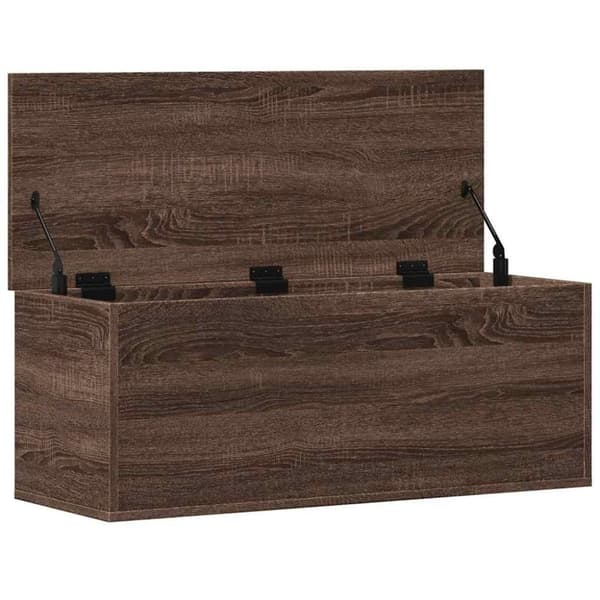 vidaXL Oppbevaringsboks brun eik 90x35x35 cm konstruert tre