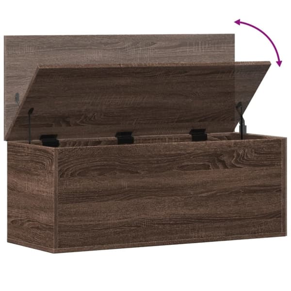 vidaXL Oppbevaringsboks brun eik 90x35x35 cm konstruert tre